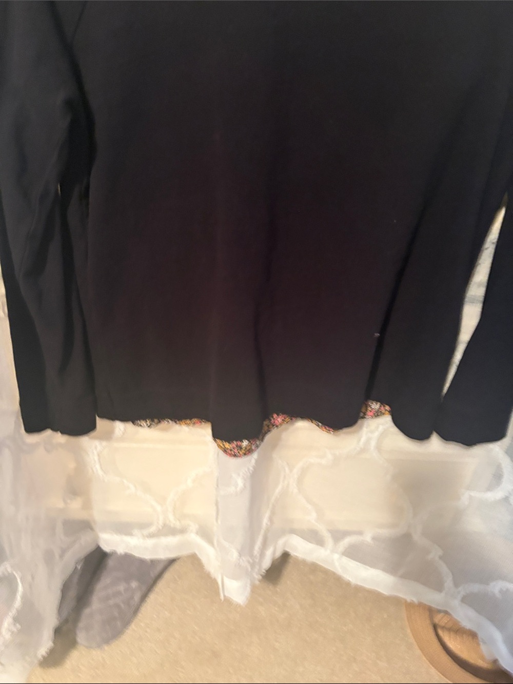 Talbots Black Embellished V-Neck Dress Top - Picture 5 of 7